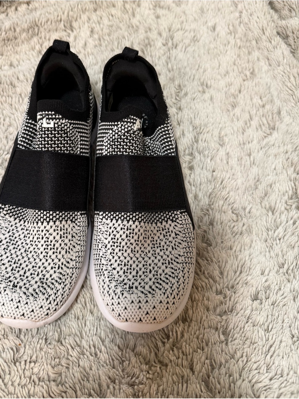 APL Slip-On Knit Sneakers in Black & White - Picture 10 of 11